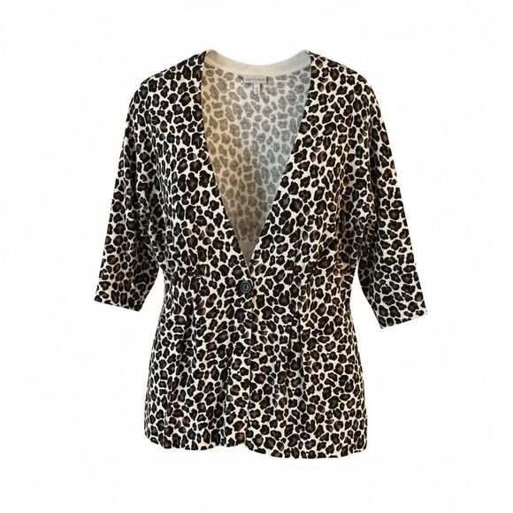 Fashion Bug Sweaters - Fashion Bug Women's Plus 18W Leopard Print Cardigan 3/4 Sleeve Sweater
